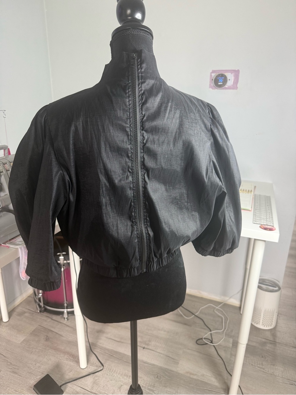 Black Ruffled Tie-Neck Blouse - Women Tops - Picture 2 of 4
